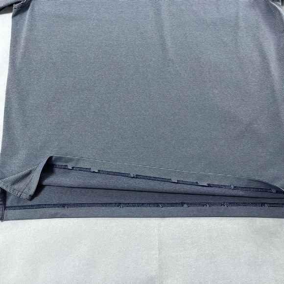 Rhoback Polo Shirt Mens Large Blue White Stripe Performance Stretch Golf - Picture 9 of 13